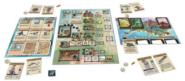 Das Spielmaterial von Náufragos